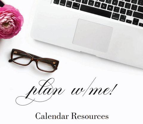 Plan w/me! Calendar Resources