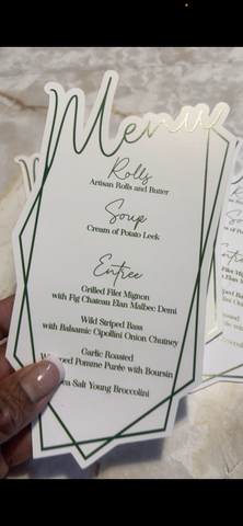 Menus {Die Cut + Framed}