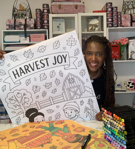 Harvest Joy | Giant Scripture Coloring Poster (24in x36in)