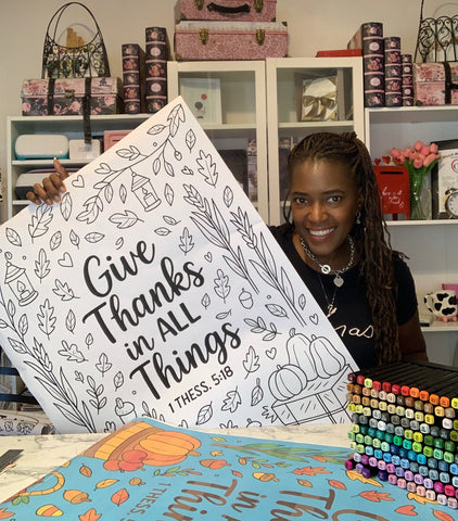 Give Thanks in All Things | Giant Scripture Coloring Poster {24in x 36in)
