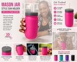3D Printed Mason Jar Style Can Holder | Fits Standard 12 oz Cans