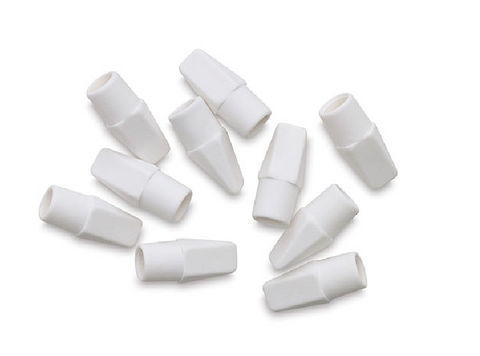 White Premium Eraser Cap {set of 6}