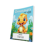 Personalized Dinosaurs Coloring Book with Stickers and Practice Tracing Page