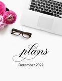 December 2022 plans! {1-page Monthly Planner} DIGITAL PLANNER