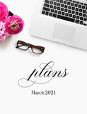 March plans! {1-page Monthly Planner} DIGITAL PLANNER