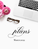 March 2022 plans! {2-page Monthly Planner} PHYSICAL PLANNER