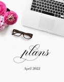 April  2022 plans! {1-page Monthly Planner} DIGITAL PLANNER