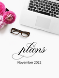 November 2022 plans! {1-page Monthly Planner} DIGITAL PLANNER